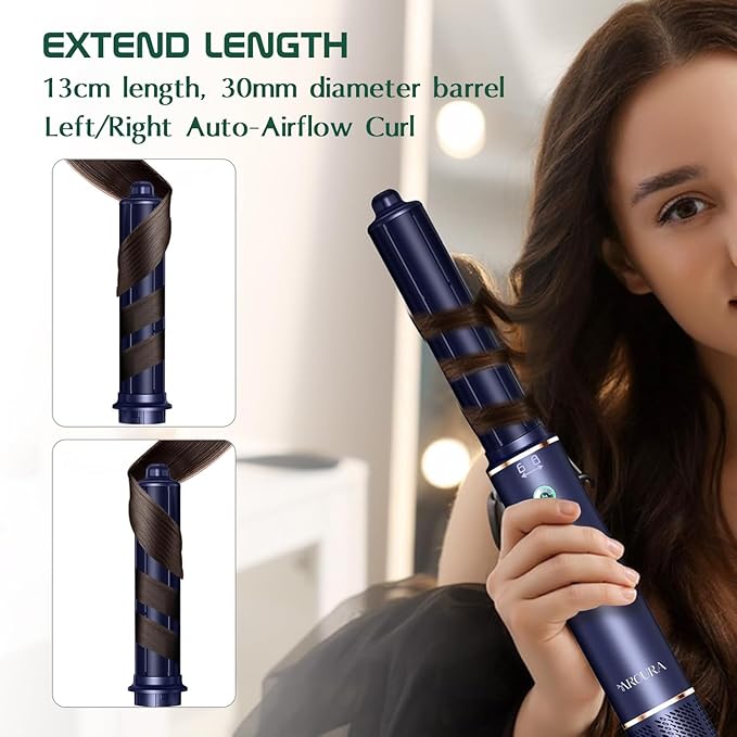 Aroura Premium 5-in-1 High-Speed Hair Dryer Brush with 1-Year Warranty, 110000 RPM, Advanced Negative Ionic Technology, 1300W Air Styling Curling Iron, 3 Temps & 3 Speeds, Powerful Hot Air Brush, Oval