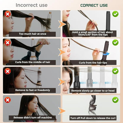 Aroura Premium 7-in-1 High-Speed Hair Dryer Brush: 1-Year Warranty, 110000 RPM Motor, Ionic Tech, 1400W Power, 3 Temps & 3 Speeds - Hot Air Brush, Curling Iron, Straightener Set